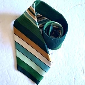 Vintage Resisto Textured Striped Polyester Necktie With Tag